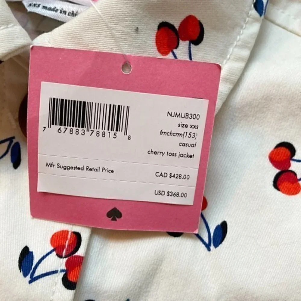 Kate Spade Cherry Toss Jacket Size XXS NWT
